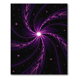 Purple Cosmic Fractal Flower Area Rug