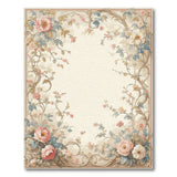 Vintage Pink Peony Floral Frame Rug
