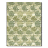 Green Coastal Green Palm Frond Area Rug