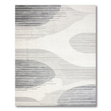 Modern Grey Abstract Oval Area Rug