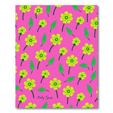 Sunny Yellow Daisies on Vibrant Pink Area Rug