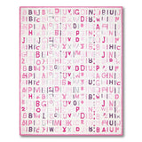 Vibrant Pink Letter Mosaic Area Rug