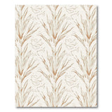 Tan Line Art Botanical Leaf Rug