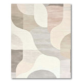 Abstract Curved Shapes Beige Area Rug