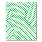Green Bold Line Geometric Area Rug