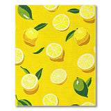 Yellow Vibrant Lemon Slice Yellow Area Rug