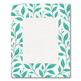 Green Teal Leaf Border Area Rug