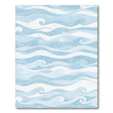 Coastal Beach Blue Wave Coastal Washable Area Rug