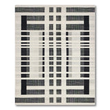 Black and White Geometric Grid Black White Area Rug