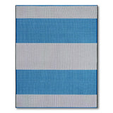 Bold Blue White Striped Woven Area Rug