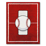 Red Baseball Diamond Area Rug