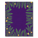 Purple Evergreen Branch Border Rug with Gold Baubles