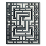 Geometric Modern Intricate Black White Maze Geometric Rug