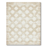 Distressed Beige Trellis Area Rug
