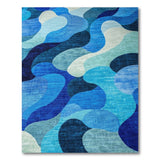 Abstract Blue Wave Area Rug