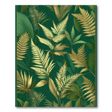 Golden Ferns Emerald Green Area Rug