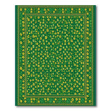Emerald Green Rug with Golden Yellow Floral Scatter