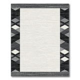 Geometric Modern Black and White Black White Geometric Border Area Rug
