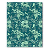 Teal Floral Leaf Cutout Area Rug