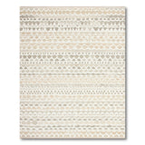 Beige Scalloped Wave Geometric Area Rug