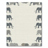 Playful Grey Elephant Silhouette Area Rug