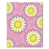 Vibrant Pink Daisy Swirl Floral Area Rug