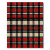 Red Bold Red Black Plaid Rustic Farmhouse Rug