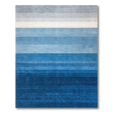 Ombre Blue Gradient Stripe Area Rug