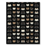 Cute Cartoon Cat Faces Pattern Area Rug