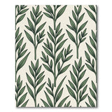Green Botanical Green Leaves Pattern Area Rug