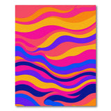 Abstract Area Multi-color and Patterns Vibrant Wavy Multi-Color Area Rug