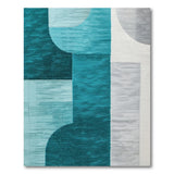 Geometric Modern Teal Grey Abstract Geometric Area Rug