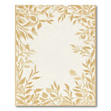 Elegant Gold Leaf Border Area Rug