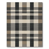 Black Checkered Washable Area Rug