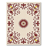 Ornate Red Gold Floral Medallion Area Rug