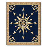 Golden Compass Rose Navy Area Rug