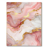 Rose Pink Gold Vein Marble Abstract Area Rug