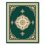 Ornate Emerald Green Persian Medallion Rug