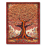 Vibrant Red Tree of Life Persian Area Rug