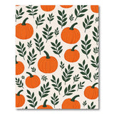 Harvest Pumpkin Leaves Pattern Area Rug