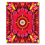 Fiery Red Eye Mandala Geometric Rug