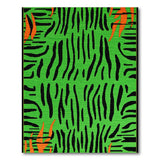 Vibrant Green Tiger Stripe Area Rug with Orange Accents