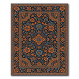 Orange Floral Medallion Vintage Area Rug