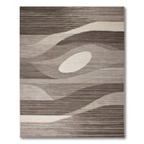Abstract Grey Wave Area Rug