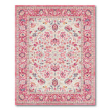 Pink Floral Traditional Persian Pink Area Rug