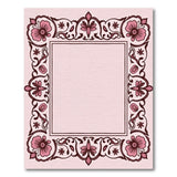 Pink Ornate Floral Border Rug