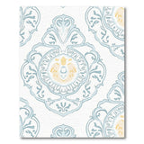 Teal Ornate Crown Medallion Rug