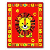 Cheerful Lion ABC Alphabet Kids Area Rug