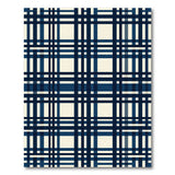 Navy Plaid Check Area Rug