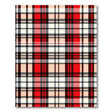 Red Black Plaid Distressed Area Rug